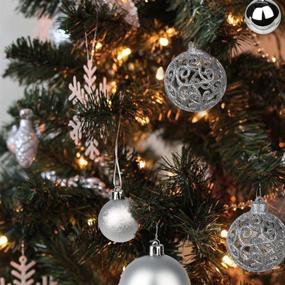 img 1 attached to 🎄 42 Pcs Shatterproof Small Silver Christmas Ball Ornaments - 1.57" Holiday Party Decorations Set for Christmas Tree, Wreath, Tabletop - Xmas Tree Decor