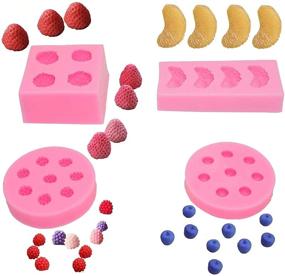 img 1 attached to 🍓 Вкусно веселые 4 формы для желе в виде фруктов для украшения тортов и мыльных изделий