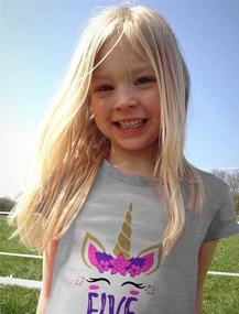 img 2 attached to 🦄 Girls' Unicorn Birthday Toddler Fitted T-Shirt - Tops, Tees & Blouses