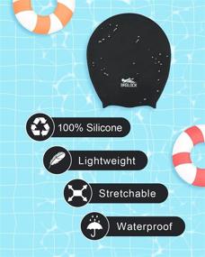 img 4 attached to 🏊 BRDLOCK 100% Silicone Swim Cap: Ultimate Waterproof Protection for Long Hair, Twists, Braids, and Dreadlocks