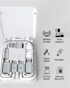 img 3 attached to 🔌 Wireless Cable Card, Smart Adapter Card Storage Box: All-in-One Charging Cable Kit for iPhone, Samsung, Airpods, and USB-C Devices