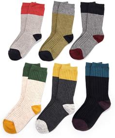 img 2 attached to 🧦 6 Pairs of Boys' Winter Warm Thicken Thermal Crew Socks - Kids Wool Socks