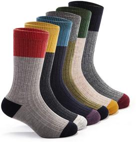 img 4 attached to 🧦 6 Pairs of Boys' Winter Warm Thicken Thermal Crew Socks - Kids Wool Socks