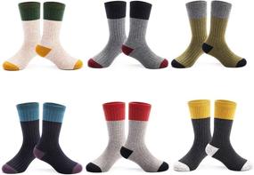 img 3 attached to 🧦 6 Pairs of Boys' Winter Warm Thicken Thermal Crew Socks - Kids Wool Socks