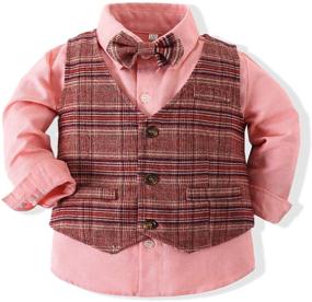 img 3 attached to 👔 Cotton Bowtie Sleeve Shirts for Boys' Clothing Sets