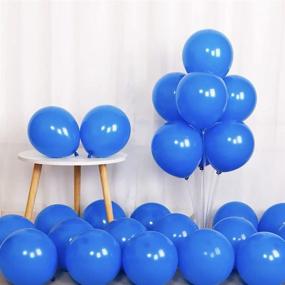 img 4 attached to Premium Blue Latex Balloon Bundle - Thicken 12 inches, 100Pcs for Party, Birthday, Wedding, Holiday Decorations, Kid's Baby Shower