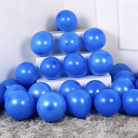 img 3 attached to Premium Blue Latex Balloon Bundle - Thicken 12 inches, 100Pcs for Party, Birthday, Wedding, Holiday Decorations, Kid's Baby Shower