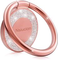 📱 nsiucion gold glitter ring holder stand: 360° rotation for magnetic car mount in all smartphones logo