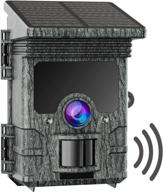 📸 солнечная wifi трейл-камера с питанием от солнечной энергии: улучшенная игровая камера с разрешением 2k 24mp и bluetooth с диапазоном pir 120° - идеально подходит для охоты, наблюдения за дикой природой и обеспечения безопасности собственности. логотип