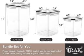 img 3 attached to 🥣 10-Piece BPA-Free Plastic Cereal Storage Containers, PRAKI – Large Airtight Food Storage Containers for Kitchen & Pantry Organization – Ideal for Sugar, Flour, Baking Supplies – Includes Labels & Marker (Black)