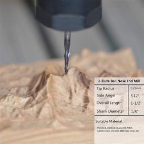 img 2 attached to 🛠️ Versatile 5Pcs SpeTool Tapered Ball Nose Carving End Mill: 1/8" Shank, 0.25MM Radius, 0.5MM Diameter Tips - Ideal for 3D Woodworking with CNC Router Bits