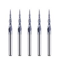 🛠️ versatile 5pcs spetool tapered ball nose carving end mill: 1/8" shank, 0.25mm radius, 0.5mm diameter tips - ideal for 3d woodworking with cnc router bits logo