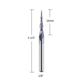 img 3 attached to 🛠️ Versatile 5Pcs SpeTool Tapered Ball Nose Carving End Mill: 1/8" Shank, 0.25MM Radius, 0.5MM Diameter Tips - Ideal for 3D Woodworking with CNC Router Bits