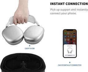 img 2 attached to 🎧 Черный смарт-чехол для Apple AirPods Max улучшает режим сна | Жесткий органайзер портативная сумка для путешествий и хранения