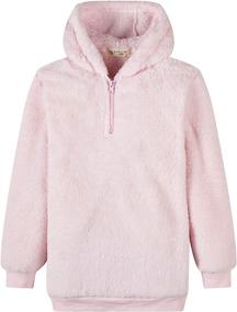 img 3 attached to 🧥 HMBEIXYP Girls' Polar Fleece Sherpa Pullover Hoodie with Pockets - Cozy Fuzzy Fleece Sweatshirt