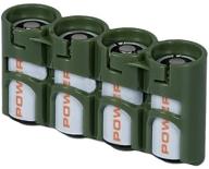 🔋 powerpax slimline cr123 battery caddy - storacell slcr123mg, holds 4 batteries, military green logo