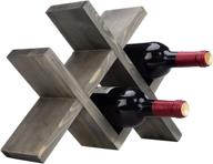 мойподарок винтажная серая деревянная стойка для 4 бутылок вина на столешнице: cтильный держатель для бутылок вина на столешнице логотип