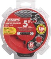 🔸 universal hole random orbital sanding disc (50-pack), diablo dcd050120h50g, 5 in., 120-grit logo