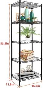 img 1 attached to Versatile 5-Wire Shelving Metal Storage Rack: Adjustable Shelves for Laundry, Bathroom, Kitchen, Pantry, and Closet - Black