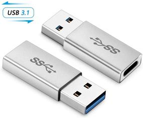 img 4 attached to Electop USB 3.1 Type C Female to USB A Male Adapter (2 Pack) - Data Sync & Charging Capabilities
