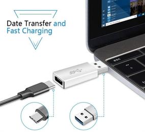img 1 attached to Electop USB 3.1 Type C Female to USB A Male Adapter (2 Pack) - Data Sync & Charging Capabilities