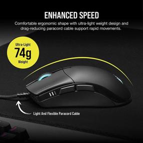 img 2 attached to 🖱️ CORSAIR Sabre RGB PRO Champion Series Gaming Mouse - Designed for Esports and Competitive Play - Lightweight 74g - Enhanced Ergonomics and Flexible Paracord Cable