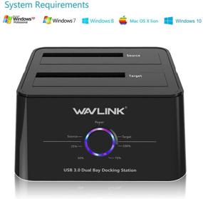 img 1 attached to 🖥️ WAVLINK USB 3.0 to SATA Dual-Bay Hard Drive Docking Station with Clone & Sleep Function [12TB x2] - Black