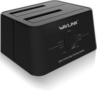 🖥️ wavlink usb 3.0 to sata dual-bay hard drive docking station with clone & sleep function [12tb x2] - black logo