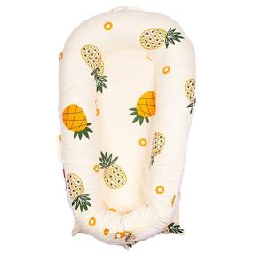 img 4 attached to 🍍 Premium 100% Cotton Newborn Lounger Cover - Hypoallergenic & Extra Soft, Perfect Replacement Cover for DockATot Deluxe Docks - Pineapple Design (Cover Only)