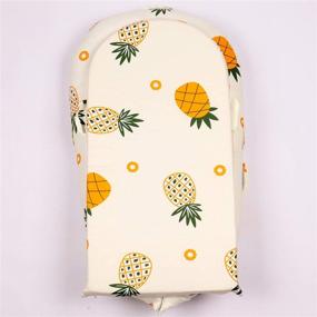 img 2 attached to 🍍 Premium 100% Cotton Newborn Lounger Cover - Hypoallergenic & Extra Soft, Perfect Replacement Cover for DockATot Deluxe Docks - Pineapple Design (Cover Only)