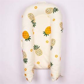 img 3 attached to 🍍 Premium 100% Cotton Newborn Lounger Cover - Hypoallergenic & Extra Soft, Perfect Replacement Cover for DockATot Deluxe Docks - Pineapple Design (Cover Only)