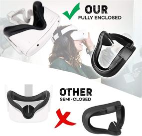 img 1 attached to 🔌 Enhance Your Oculus Quest 2 Experience with VR Silicone Facial Cover Skin Accessory - Washable, Sweat-Proof, Anti-Leakage, Light Blocking Face Cover (Black)