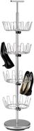 👞 silver finish revolving four-tier shoe tree by household essentials - optimize your shoe storage experience логотип