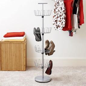 img 1 attached to 👞 Silver Finish Revolving Four-Tier Shoe Tree by Household Essentials - Optimize your Shoe Storage Experience