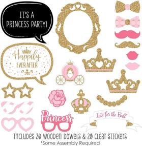 img 3 attached to 20-Count Little Princess Crown Pink and Gold Baby Shower or Birthday Party Photo Booth Props from Big Dot of Happiness