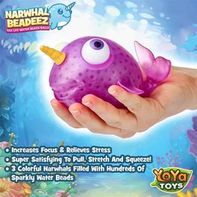 img 3 attached to YoYa Toys Beadeez Narwhal Stress