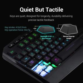 img 2 attached to Redragon S101 Wired Gaming Keyboard and Mouse Combo - RGB Backlit Keyboard with 🎮 Multimedia Keys, Wrist Rest, and Red Backlit Mouse - 3200 DPI for Windows PC Gamers (Black)