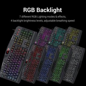img 1 attached to Redragon S101 Wired Gaming Keyboard and Mouse Combo - RGB Backlit Keyboard with 🎮 Multimedia Keys, Wrist Rest, and Red Backlit Mouse - 3200 DPI for Windows PC Gamers (Black)