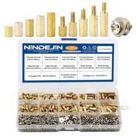 🔩 910pcs nindejin m3 male female hex brass standoff spacer set - includes pan head screw nut and washer assortment kit for pcb motherboard - assorted standoff screw nut kit logo