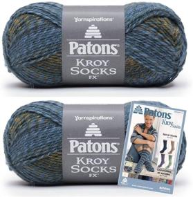 img 2 attached to 🧦 Stay Stylish and Warm: Patons Kroy Socks FX Yarn, 2-Pack in Deep Sea Colors - Includes Pattern!