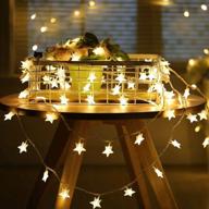 🌟 merdeco star string lights - 16ft/5m plug in warm white fairy lights with 50 leds for indoor and outdoor christmas, wedding, and party decorations логотип