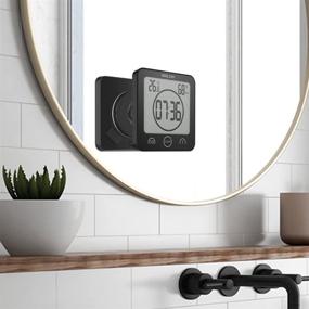 img 1 attached to ⏰ Wake Up with BALDR Bathroom LCD Waterproof Shower Clock, Black - Stylish and Durable!