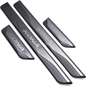 img 2 attached to MTAWD Stainless Steel Car Door Sill Scuff Plate Kick Pedal Protectors for Hyundai KONA 2018-2020 - Durable Protection for Your Vehicle's Entryway