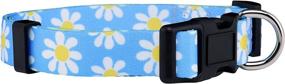 img 4 attached to 🌸 Native Pup Flower Dog Collar: Adjustable, Cute Girl Female Summer Spring Pretty Designer Puppy Essential Accessory in Pink Floral Blue Daisy Rose