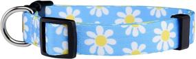 img 3 attached to 🌸 Native Pup Flower Dog Collar: Adjustable, Cute Girl Female Summer Spring Pretty Designer Puppy Essential Accessory in Pink Floral Blue Daisy Rose