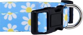 img 2 attached to 🌸 Native Pup Flower Dog Collar: Adjustable, Cute Girl Female Summer Spring Pretty Designer Puppy Essential Accessory in Pink Floral Blue Daisy Rose