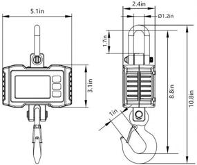 img 1 attached to 🏋️ VisionTechShop DCS-CD Цифровые крановые весы - 2000 фунтов (1000 кг) Надежные подвесные весы с ЖК-дисплеем и подсветкой для фермы и фабрики.