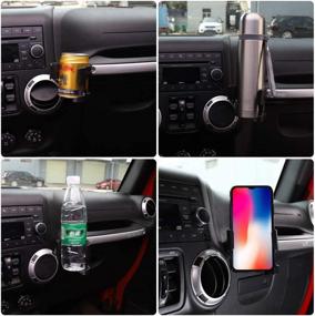 img 2 attached to Savadicar JK Multi-Function Drink Cup Phone Holder: A Convenient 2-in-1 Solution for Jeep Wrangler JK JKU Sahara Rubicon & Unlimited (2011-2018)