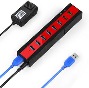 img 4 attached to 💻 K&ZZ 8-Port USB 3.0 Hub: High-Speed Data Transmission & Charging for PC, Laptop, and Mobile Devices