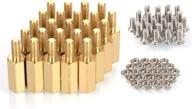 🔧 hantof rpi 3 model b+ standoffs pack - 24 pieces/lot m2.5 (11mm body + 6mm screw) hexagonal brass standoff cylinder + screw + nut kits - suitable for raspberry pi 3 b plus/3b/2b/b+/a+ hats logo